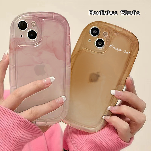 Soap case drop-proof transparent phone case protective cover gradient color