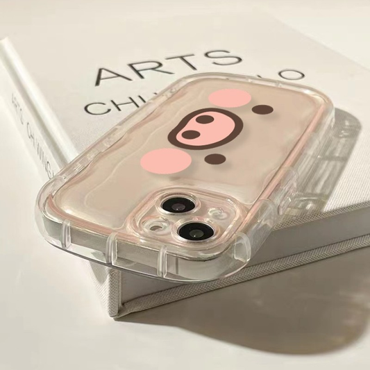 Soap case drop-proof transparent phone case cartoon cute pink nose