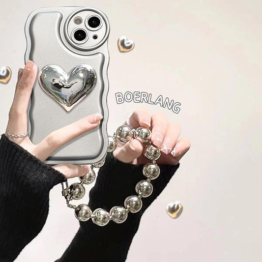 Premium Silver Cushion Love Bead Chain