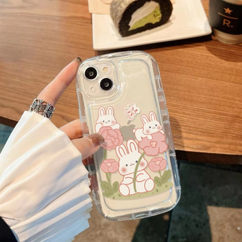 Soap case drop-proof transparent phone case soap case flower rabbit